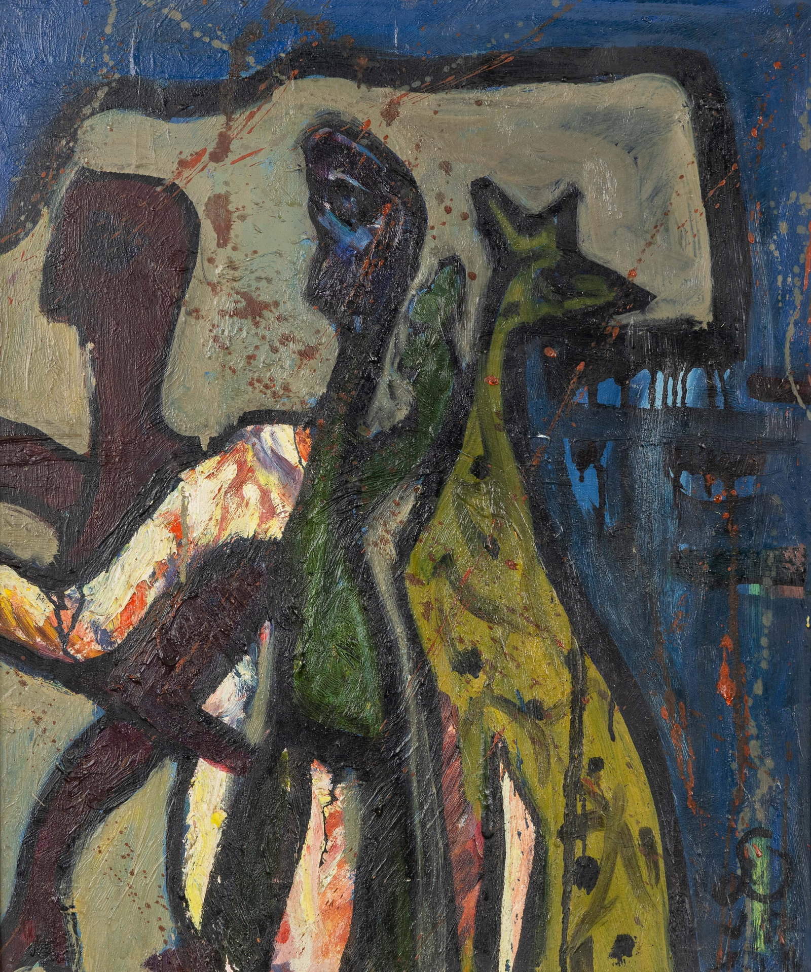 Dimitry Van Coillie (1978) 'Three Kings', oil on board.: Dimitry Van Coillie (1978) 'Three Kings', oil on board. Oil on board.Monogrammed lower right.Titled on the back. (73 x 64 cm) (47 x 56 x 0 cm)