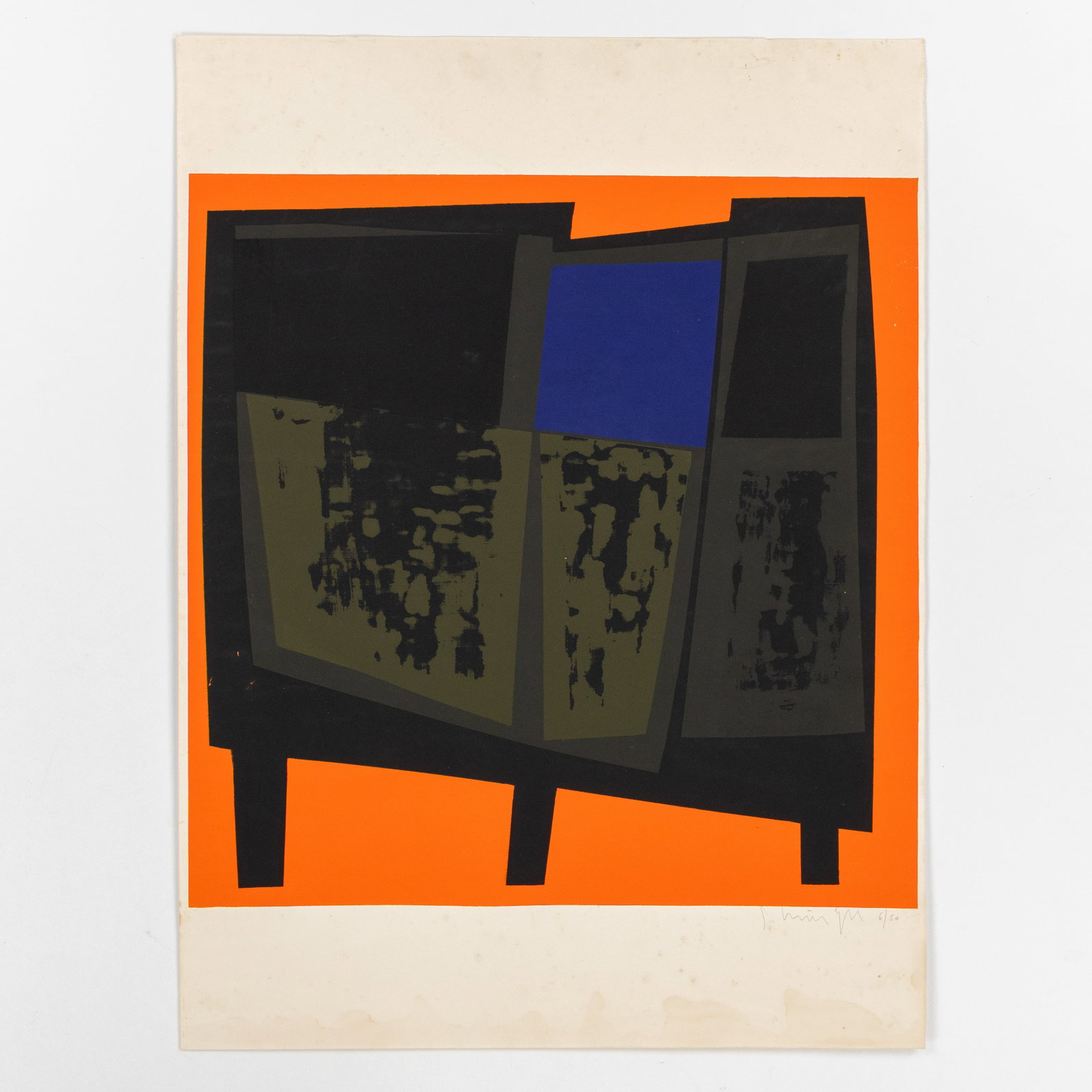 Gilbert Swimberghe (1927-2015) 'Composition', 6/50, a lithograph.: Gilbert Swimberghe (1927-2015) 'Composition', 6/50, a lithograph. Lithograph. Signed and numbered 6/50 lower right (in pencil). (unframed) (48 x 65 x 0 cm)