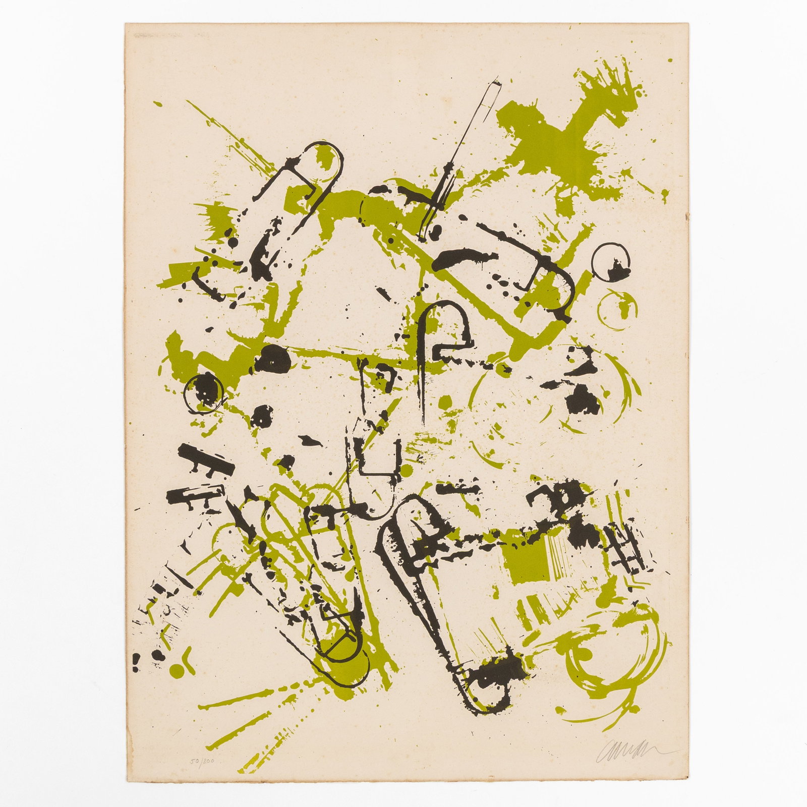 Fernandez Arman (1928-2005) 'L'intérieur des choses II, Le Transistor', 50/300, a lithograph.: Fernandez Arman (1928-2005) 'L'intérieur des choses II, Le Transistor', 50/300, a lithograph. A two-colour lithograph.Signed lower right (in pencil).Numbered 50/300 lower left (in pencil).