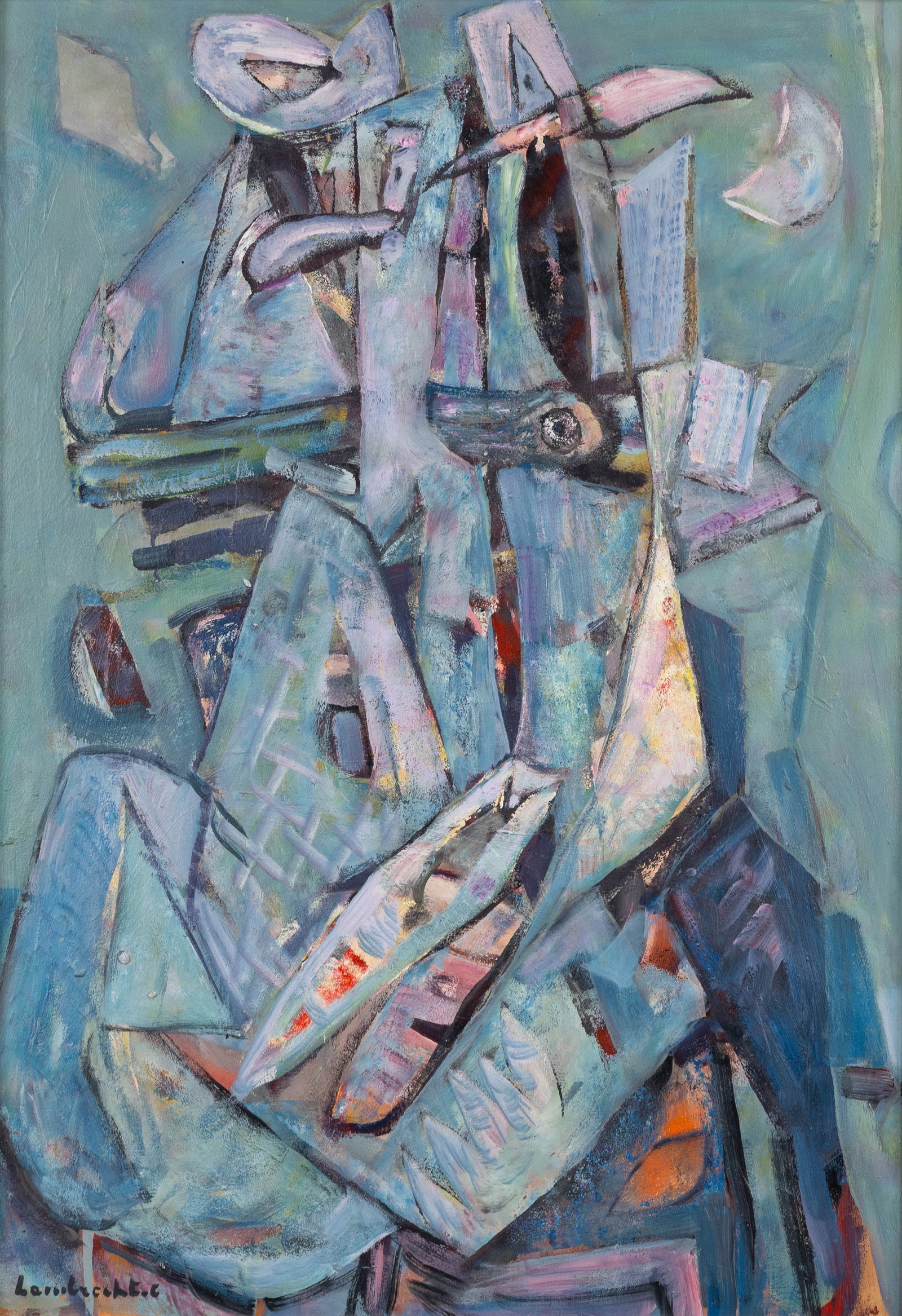 Constant Lambrecht (1915-1993) 'Abstract Composition', oil on board. (1 of 6)