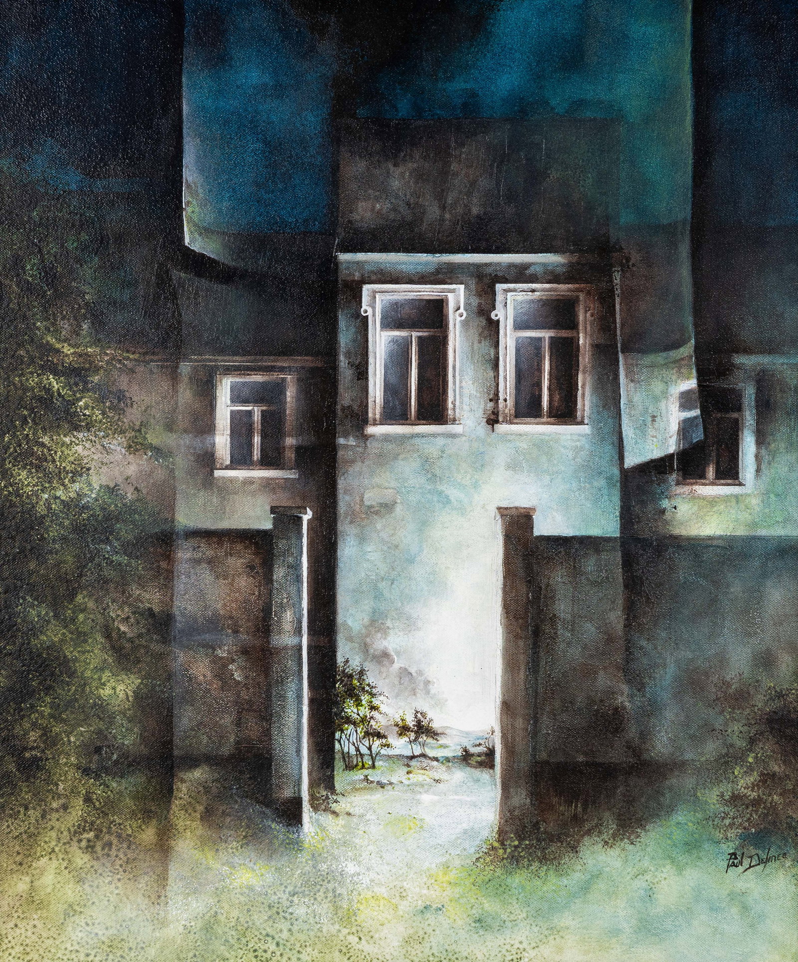 Paul Delmée (1944) 'Façades Infinies', oil on canvas. (1 of 6)