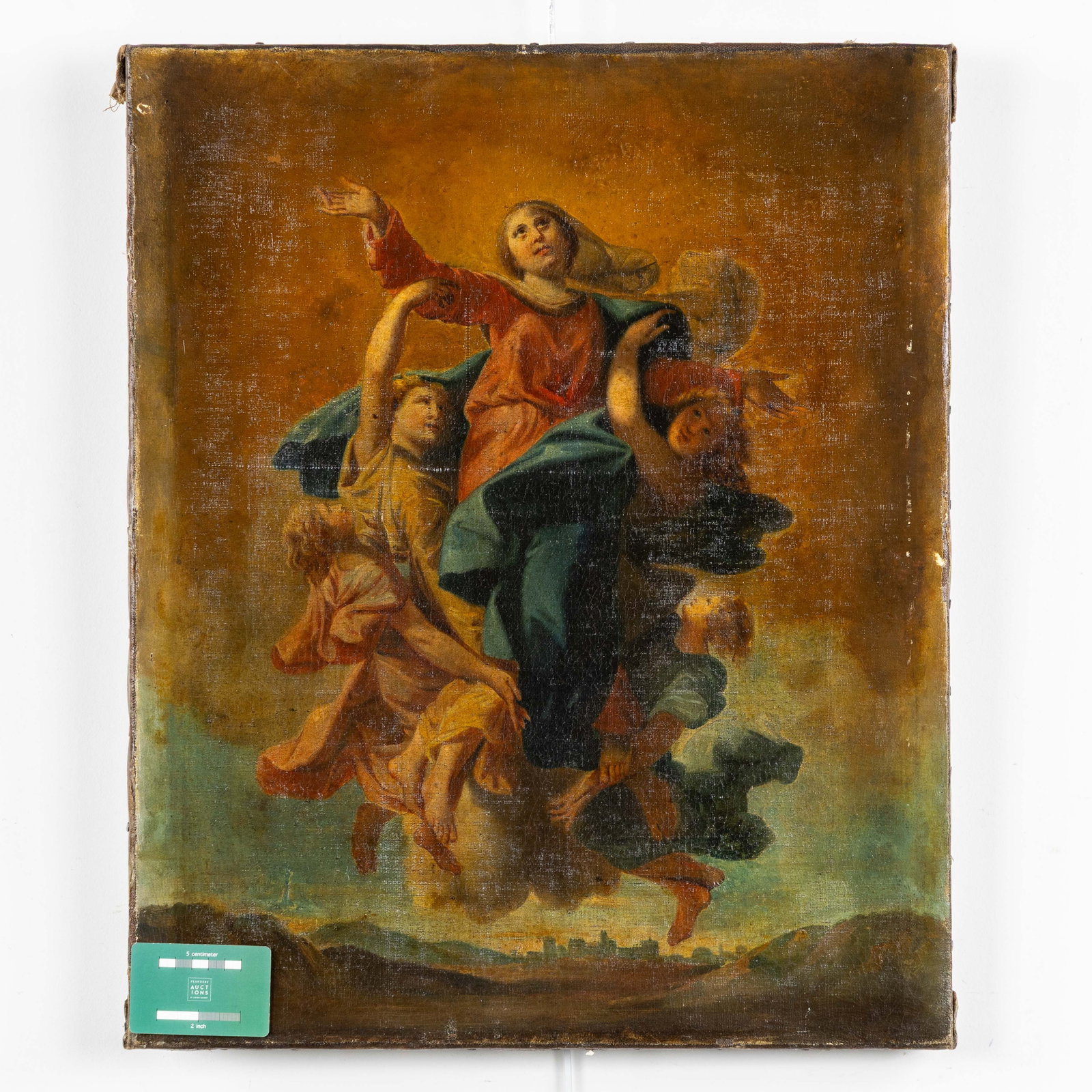The Assumption of the Virgin Mary, an antique painting, oil on panel, 18th C. (1 of 5)