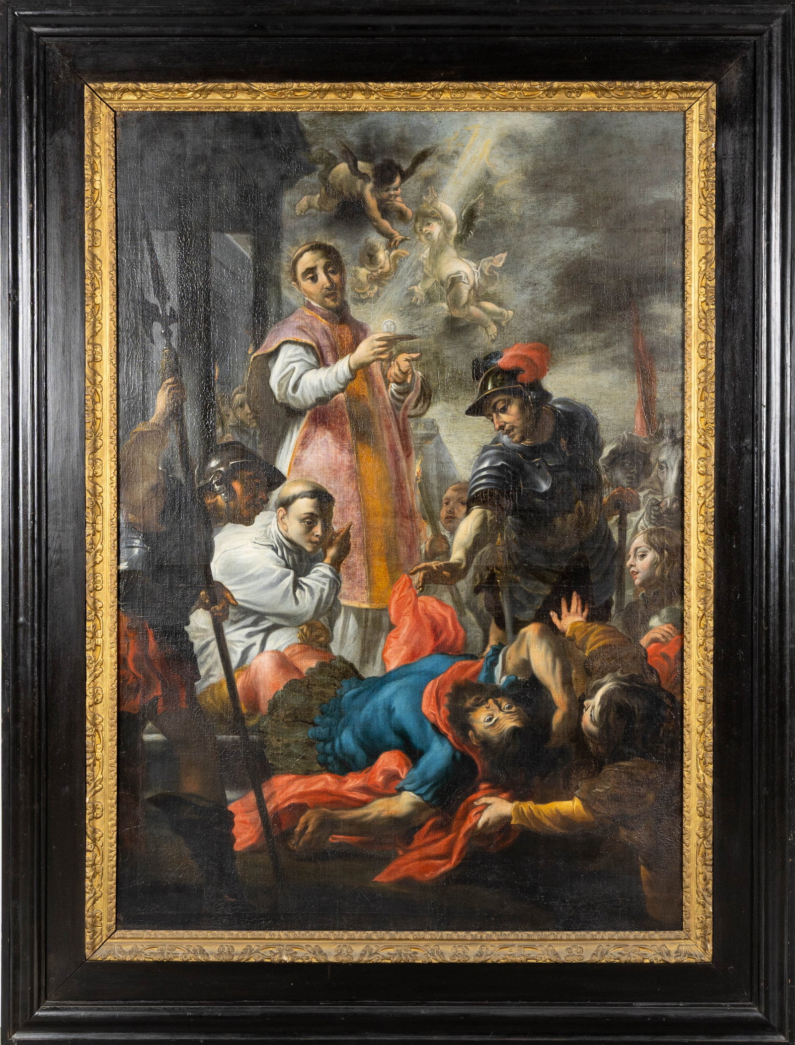 The Conversion of Saint William of Maleval by Bernard of Clairvaux, an antique painting, oil on (1 of 7)