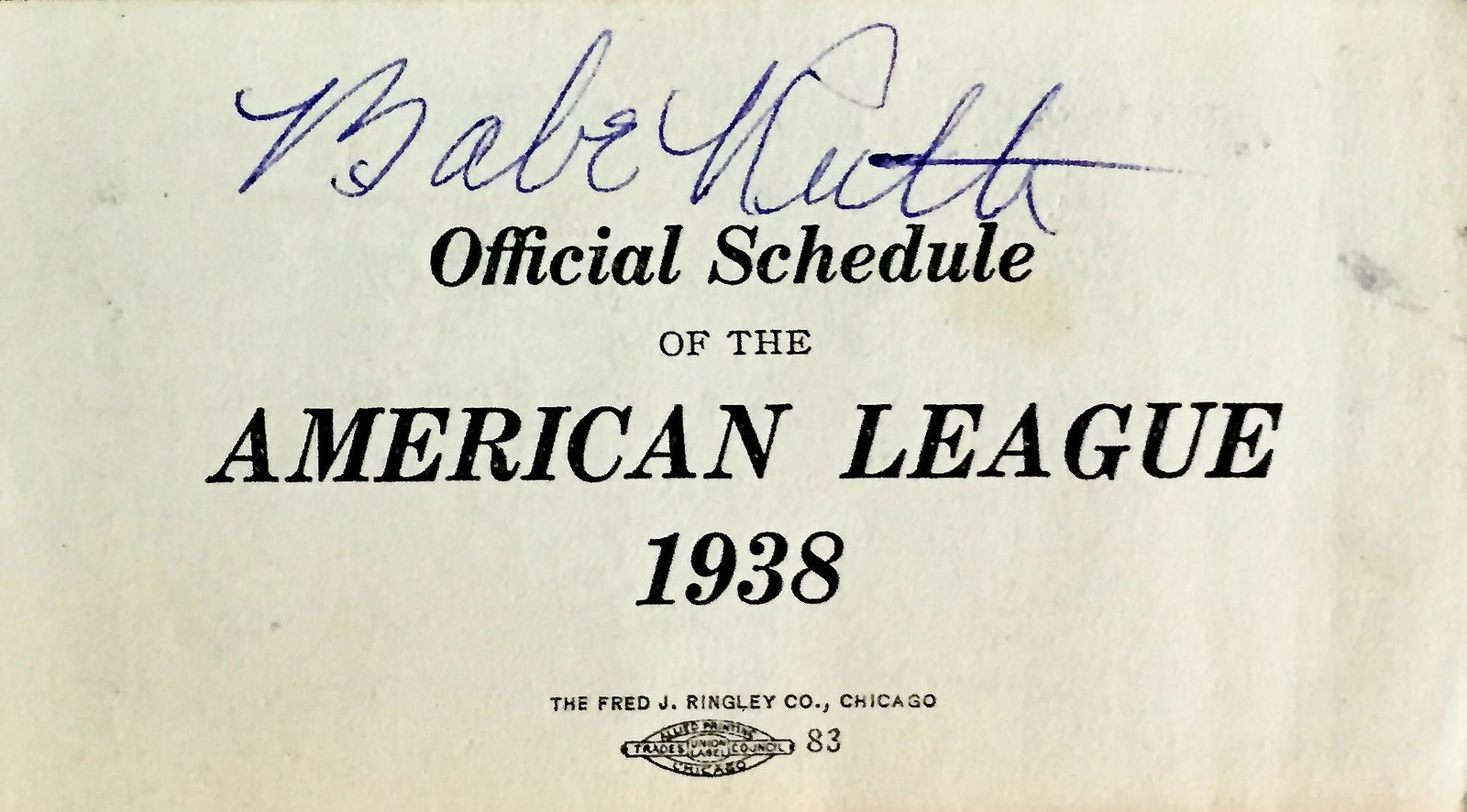 Babe Ruth Autograph 1938: Babe Ruth autograph from 1938 (COA via Auctions Xpress)