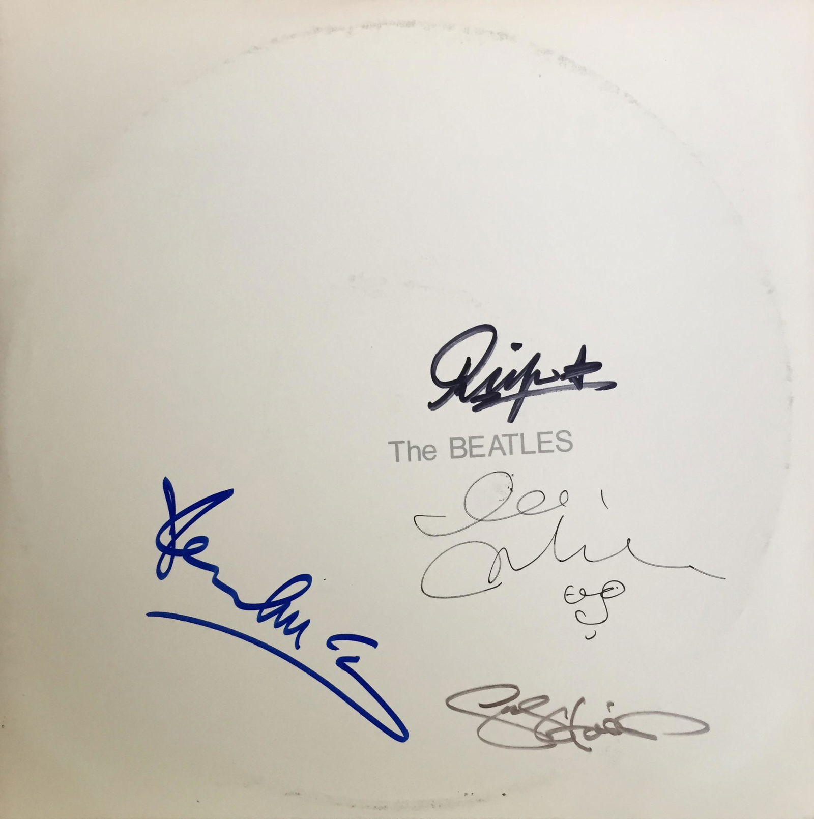 The Beatles White Album Autographed by ALL 4 MEMBERS!: Vvinyl record signed by John Lennon Paul McCartney, George Harrison, & Ringo Star! COA provided by Auctions Xpress.