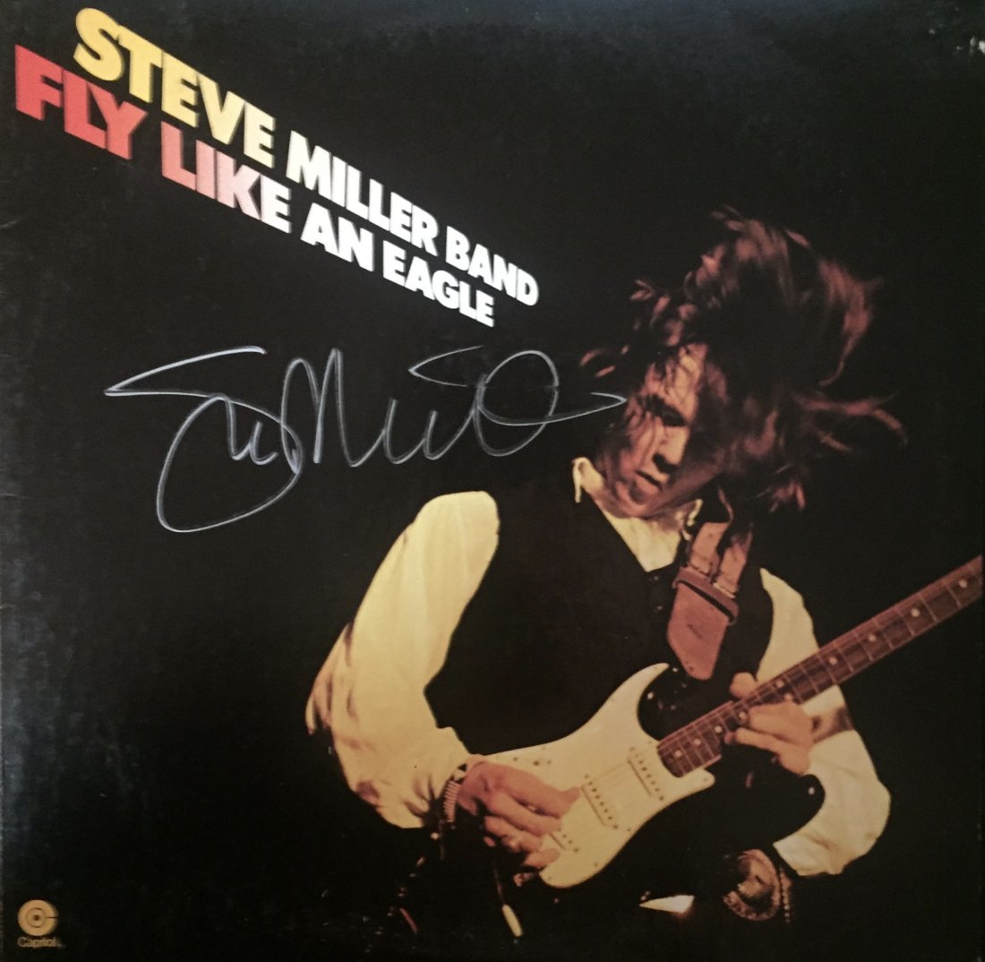 Steve Miller Band Autographed Album: Signed vinyl record, COA provided by Auctions Xpress.