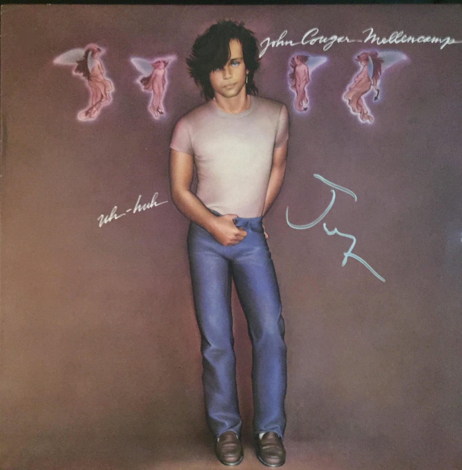 John Cougar Mellencamp Autographed Album: Signed vinyl record, COA provided by Auctions Xpress.