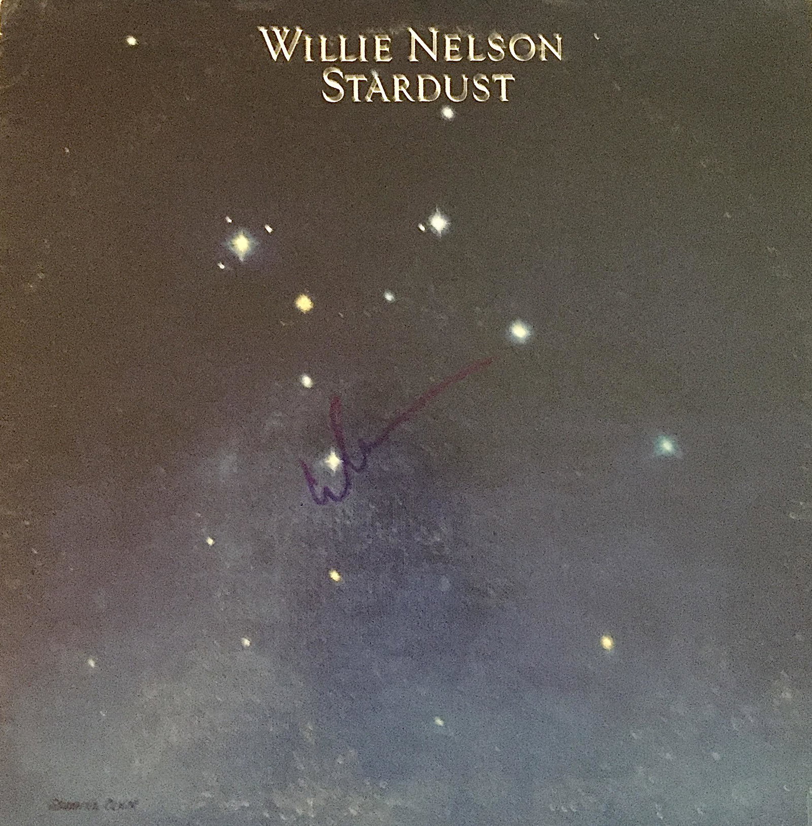 Willie Nelson Autographed Album: Signed vinyl record, COA provided by Auctions Xpress.