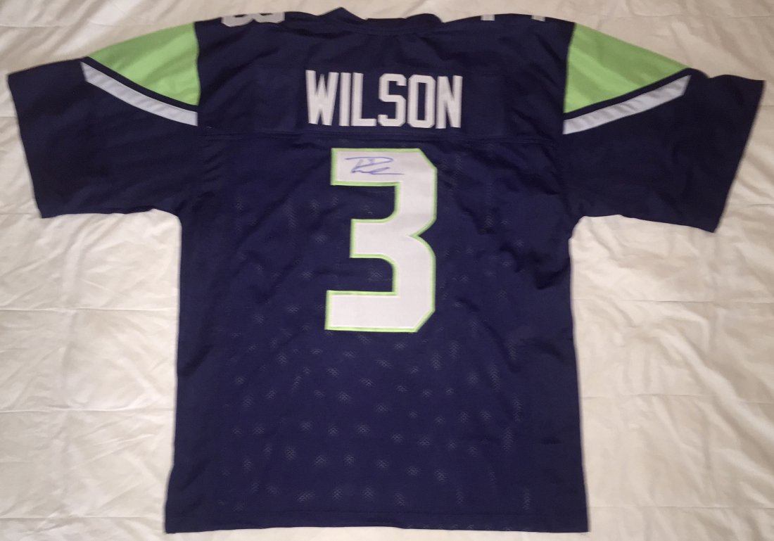 Russell Wilson Signed Jersey Ravens NFL: Russell Wilson autograph on Baltimore Ravens jersey #3