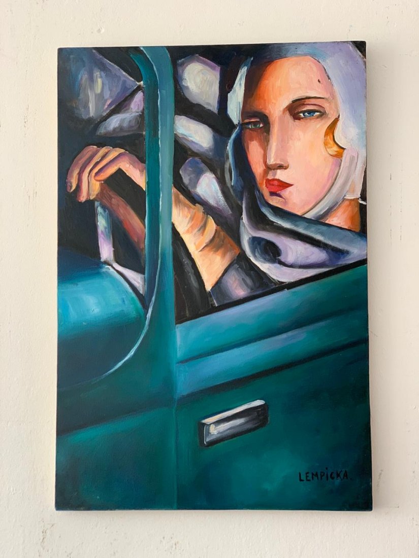 Tamara de Lempicka Oil on Canvas, Signed & Sealed: Tamara de Lempicka Oil on Canvas, Signed & sealed painting------------------Measures: 15.7\" x 23.6\" inches aprox.-------------------------------------Tamara de Lempicka was a polish painter who beca