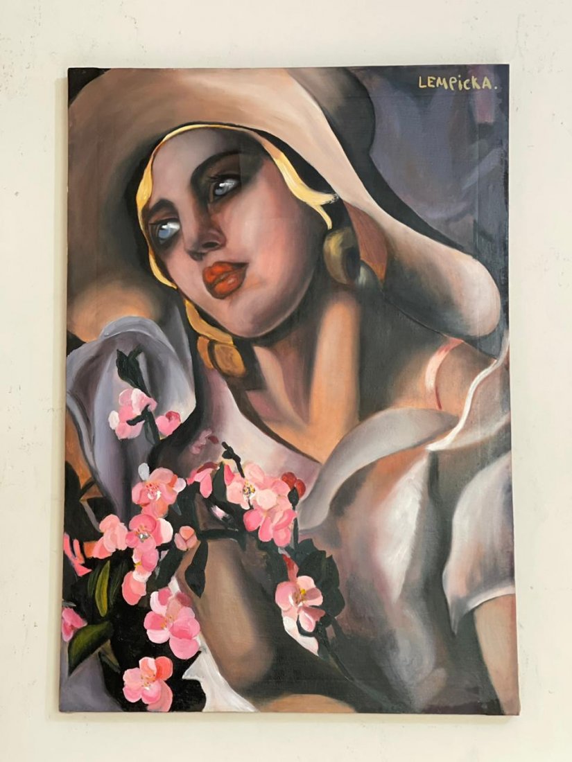Tamara de Lempicka Oil on Canvas, Signed & Sealed (1 of 10)