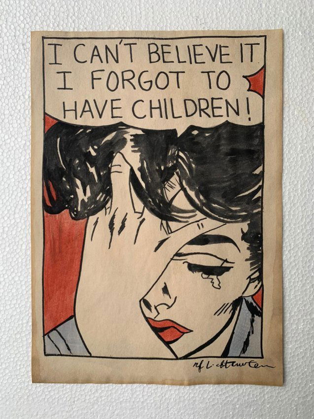 Roy Lichtenstein mixed media drawing signed, sealed (1 of 2)