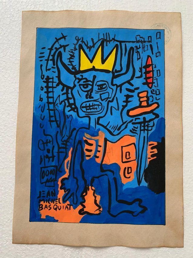 Jean-Michel Basquiat Mixed Media Drawing on Paper (1 of 2)
