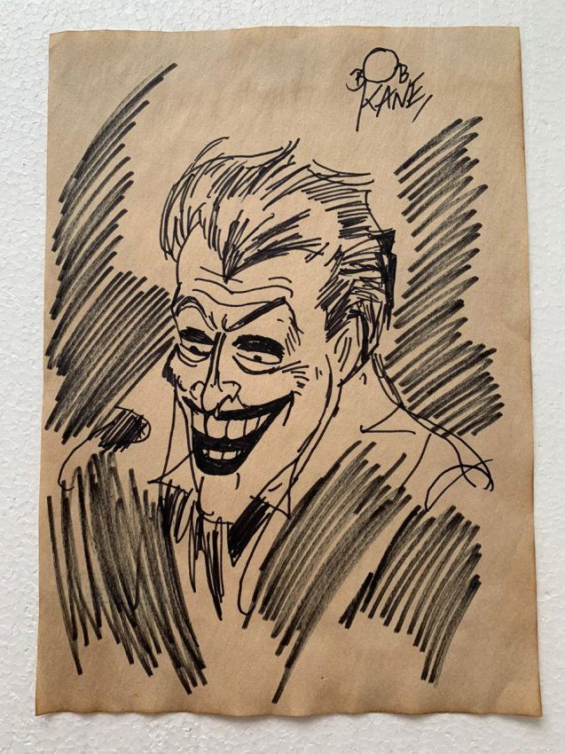 Bob Kane Ink Drawing on paper, Signed and Sealed (1 of 2)
