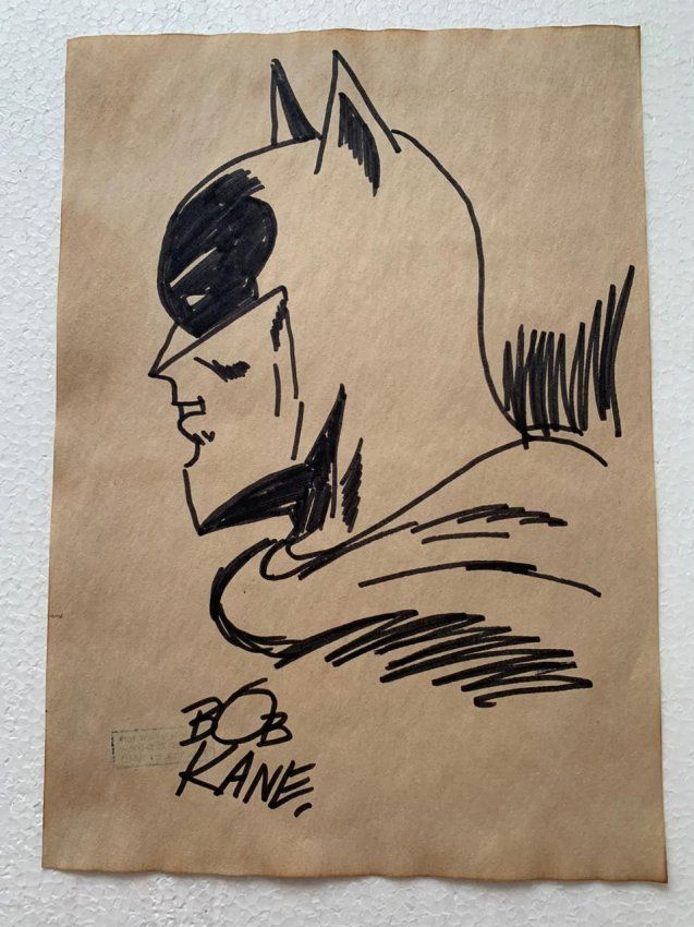 Bob Kane Ink Drawing on paper, Signed and Sealed (1 of 2)