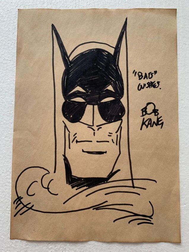 Bob Kane Ink Drawing on paper, Signed and Sealed (1 of 2)