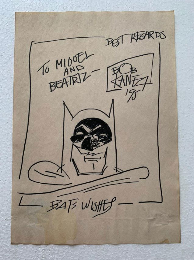 Bob Kane Ink Drawing on paper, Signed and Sealed (1 of 2)