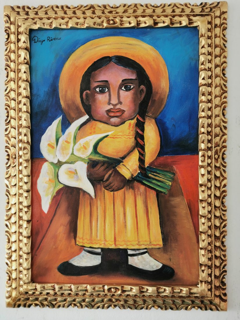 Diego Rivera Oil on Canvas, sealed- in the style of (1 of 9)