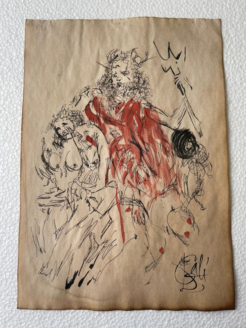 Salvador Dalí Drawing on paper, Signed- in the style of (1 of 2)