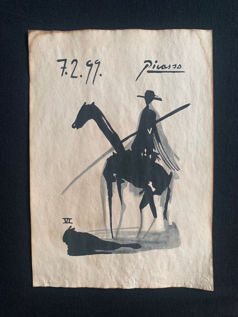 Pablo Picasso Drawing on paper signed- in the style of (1 of 2)