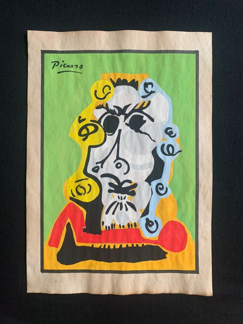 Pablo Picasso Drawing on paper signed- in the style of (1 of 2)