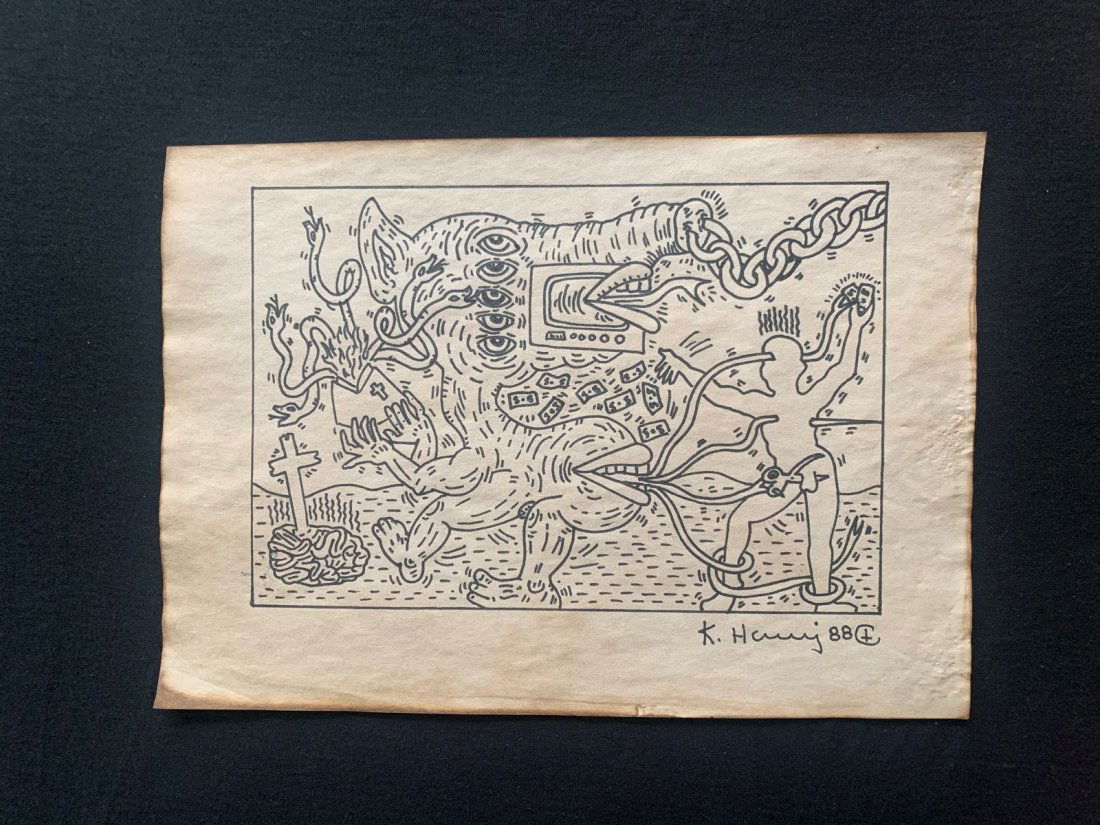Keith haring mixed media drawing sealed-in the style of: Keith haring mixed media drawing signed & sealed.------------------ Measures: 12\\\\\\\\\\\\\\\\\\\\\\\\\\\\\\\\\\\\\\\\\\\\\\\\\\\\\\\\\\\\\\\\\\\\\\\\\\\\\\\\\\\\\\\\\\\\\\\\\\\\\\\\\\\\\\\\\\\\\\\\