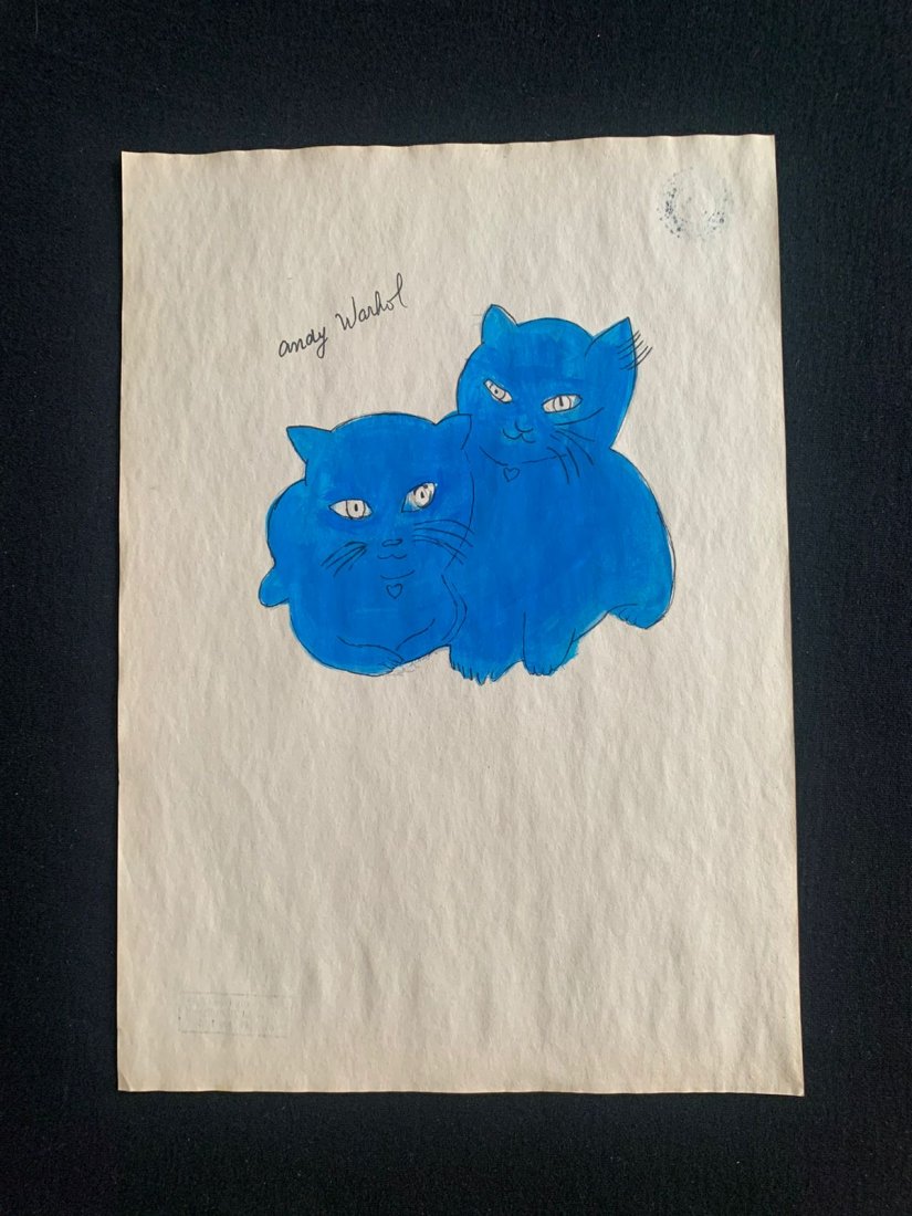 Andy Warhol mixed media drawing, sealed-in the style of: Andy Warhol Drawing on paper mixed media signed and sealed.------------------Andy Warhol was an American artist, film director, and producer who was a leading figure in the visual art movement known a