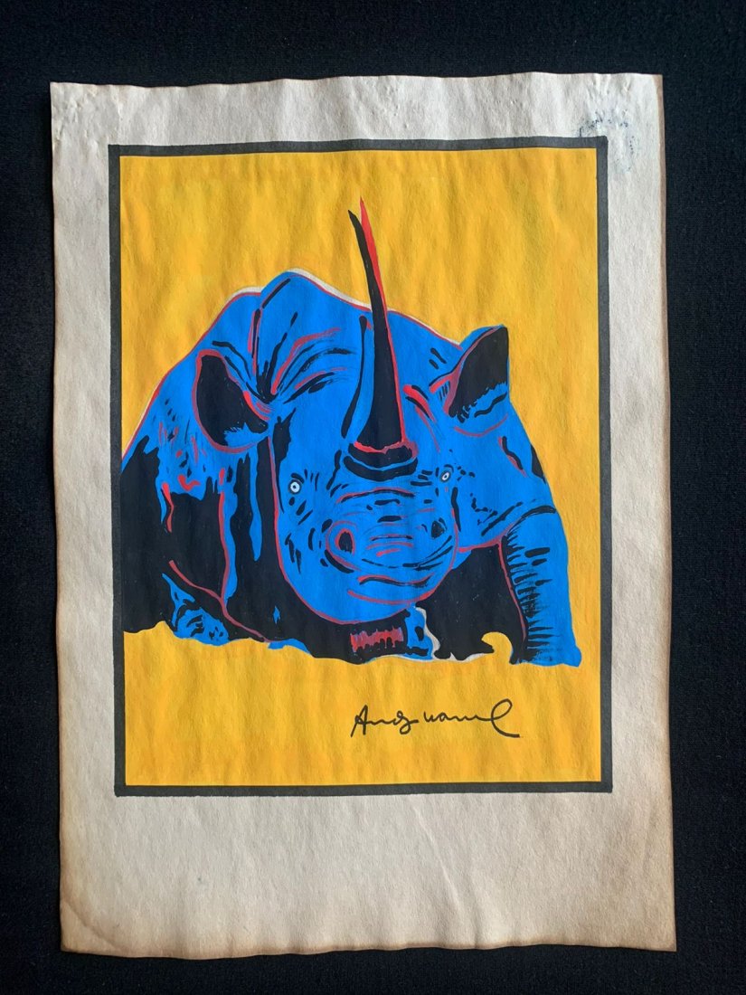 Andy Warhol mixed media drawing, sealed-in the style of: Andy Warhol Drawing on paper mixed media signed and sealed.------------------Andy Warhol was an American artist, film director, and producer who was a leading figure in the visual art movement known a