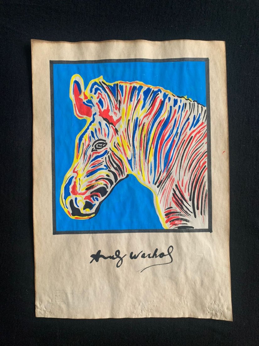 Andy Warhol mixed media drawing, sealed-in the style of: Andy Warhol Drawing on paper mixed media signed and sealed.------------------Andy Warhol was an American artist, film director, and producer who was a leading figure in the visual art movement known a