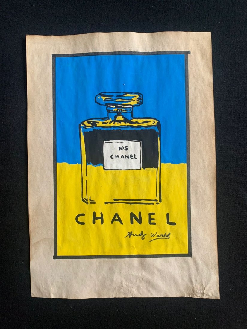 Andy Warhol mixed media drawing, sealed-in the style of: Andy Warhol Drawing on paper mixed media signed and sealed.------------------Andy Warhol was an American artist, film director, and producer who was a leading figure in the visual art movement known a