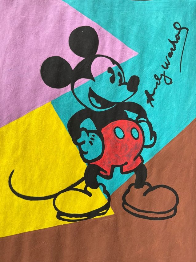 Andy Warhol mixed media drawing, sealed-in the style of: Andy Warhol Drawing on paper mixed media signed and sealed.------------------Andy Warhol was an American artist, film director, and producer who was a leading figure in the visual art movement known a