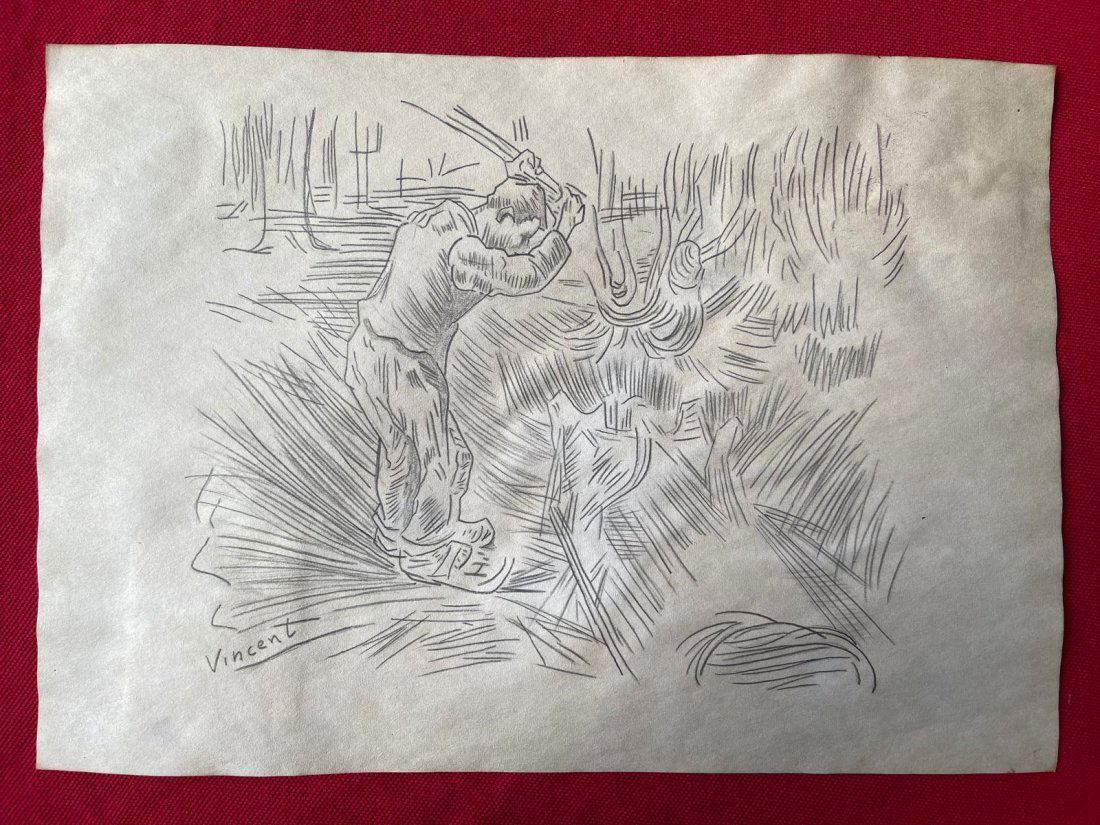Vincent Van Gogh Drawing on paper,signed-in the style (1 of 2)