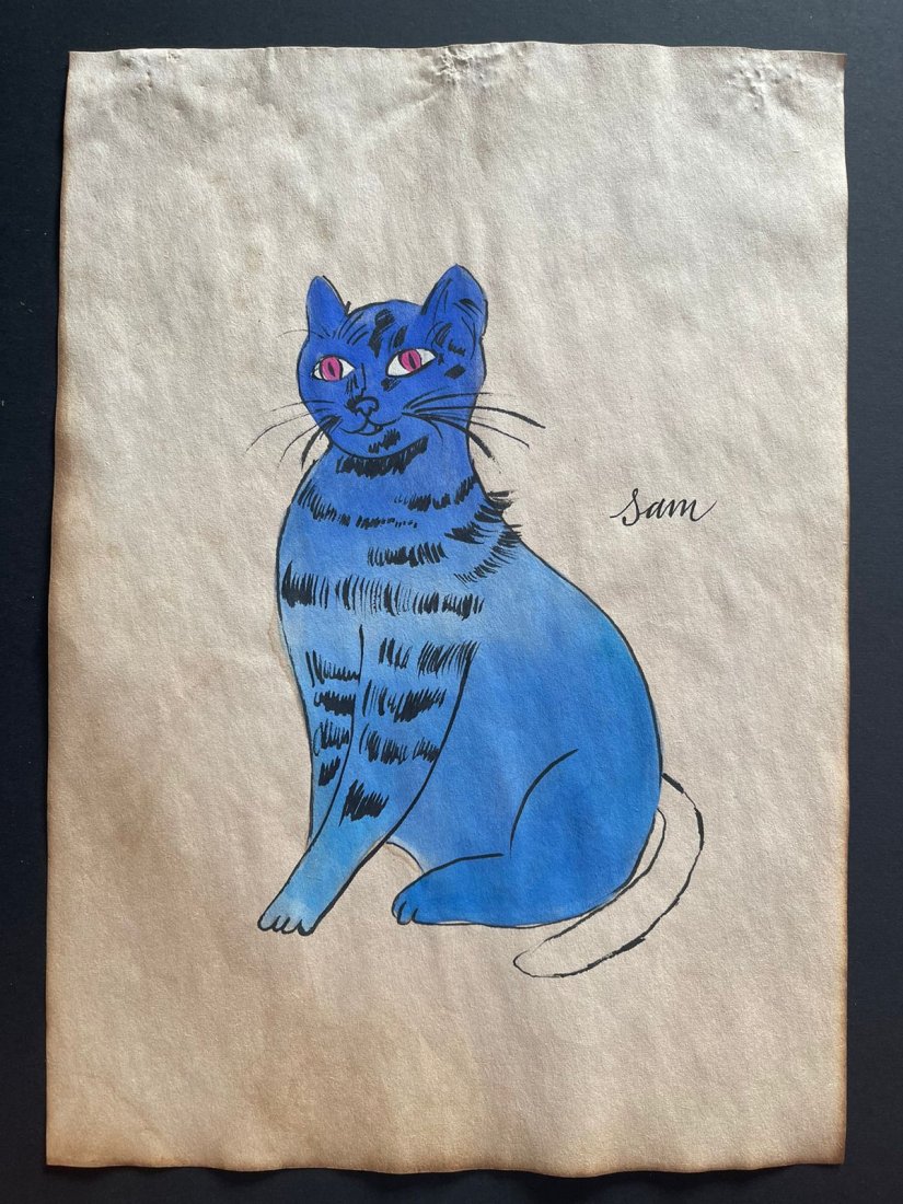 Andy Warhol mixed media drawing, signed-in the style of: Andy Warhol Drawing on paper mixed media signed & sealed.------------------Andy Warhol was an American artist, film director, and producer who was a leading figure in the visual art movement known as 