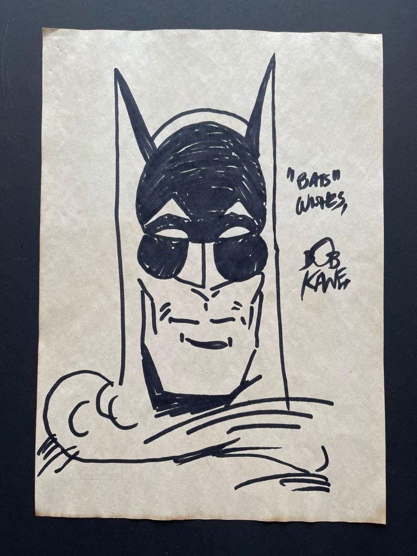 Bob Kane Ink Drawing Signed and Sealed- in the style of (1 of 2)