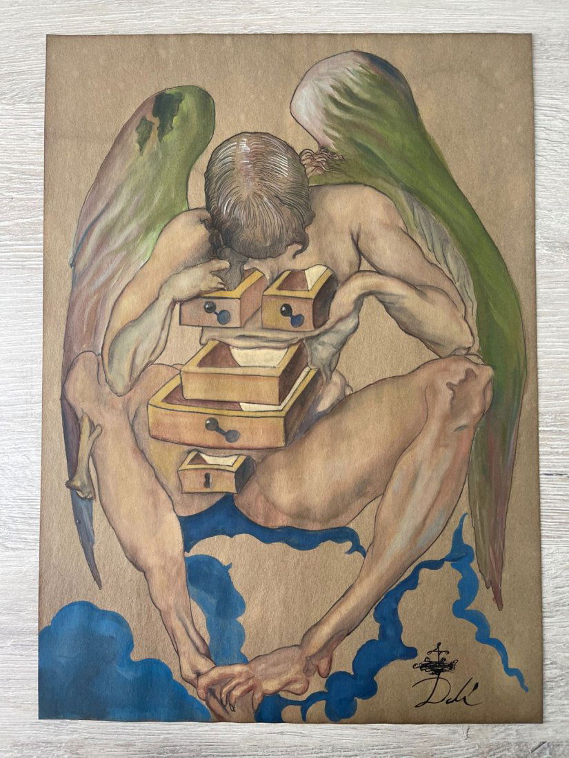 Salvador Dalí Drawing on paper, Signed- in the style of (1 of 2)