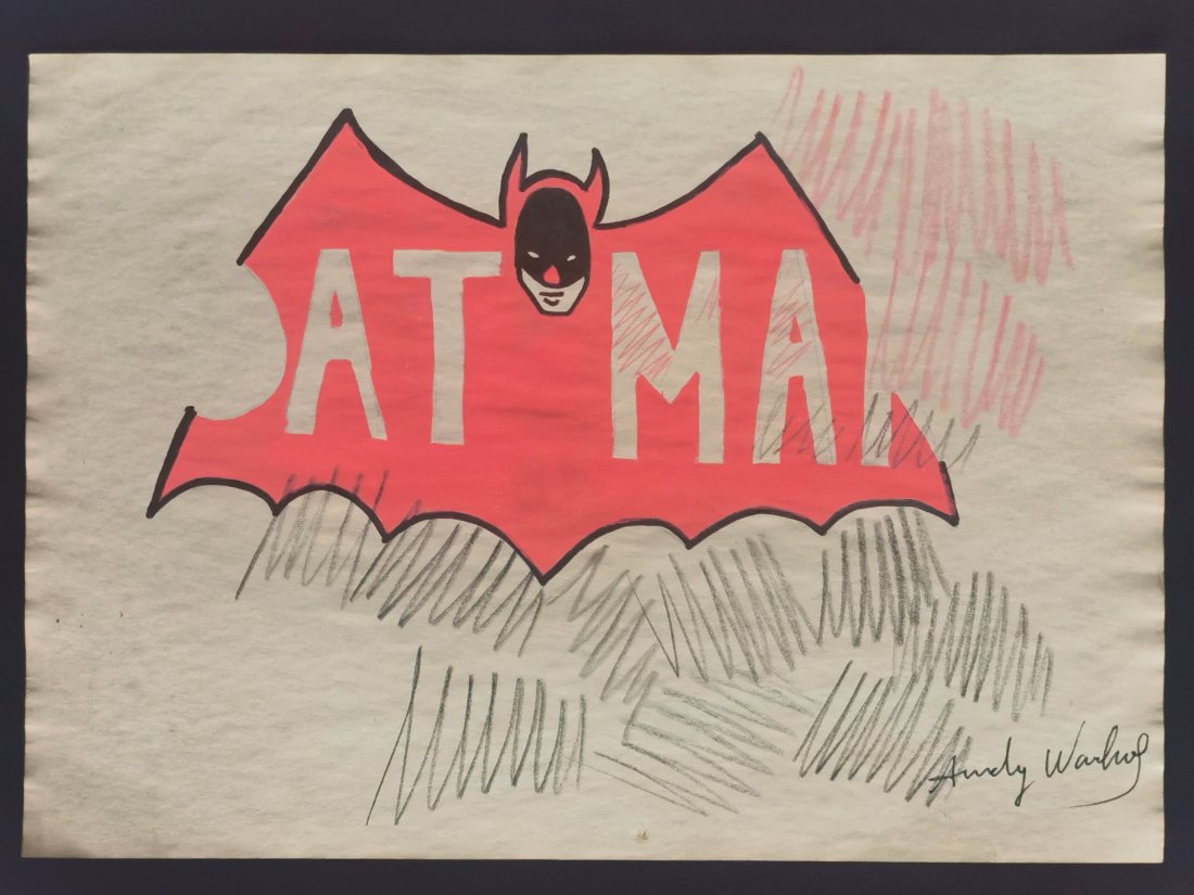 Andy Warhol mixed media drawing, signed-in the style of: Andy Warhol Drawing on paper mixed media signed & sealed.-----------Andy Warhol was an American artist, film director, and producer who was a leading figure in the visual art movement known as pop art