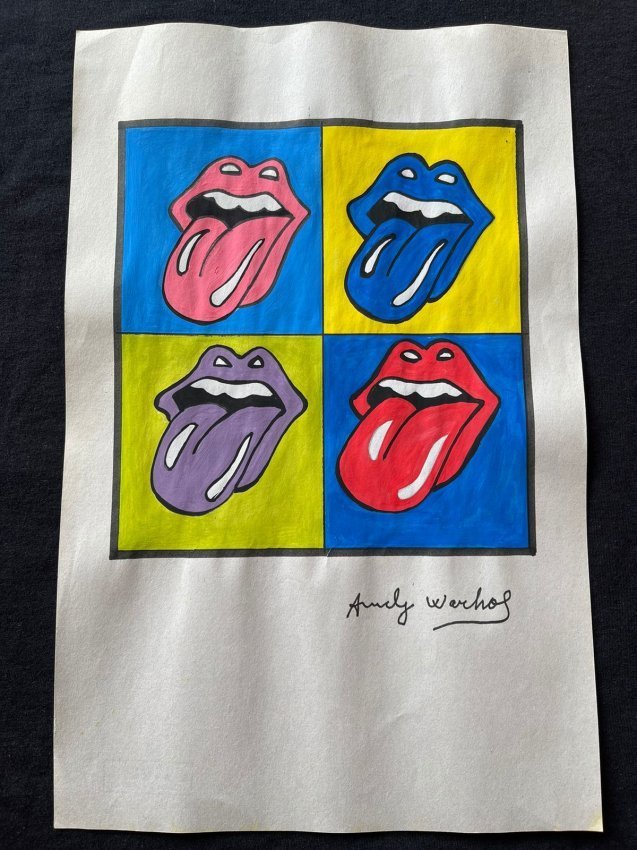 Andy Warhol mixed media drawing sealed-in the style of: Andy Warhol Drawing on paper mixed media, sealed.------------------Andy Warhol was one of the most prolific and popular artists of his time, using both avant-garde and highly commercial sensibilities.