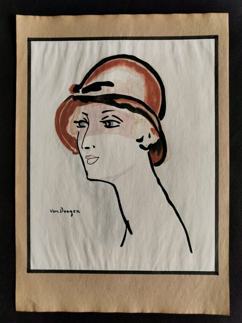 Kees Van Dongen Drawing on paper (In the style of) (1 of 4)