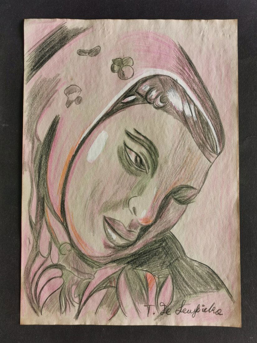 Tamara de Lempicka drawing on paper (In the style of): In the style of Tamara de Lempicka drawing on paper--------------Measures: 12" x 8" Inches aprox-------------------------------------Tamara de Lempicka was a polish painter who became an integral part