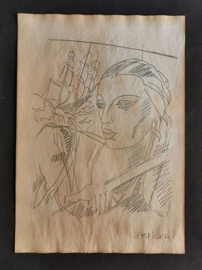 Tamara de Lempicka drawing on paper (In the style of): In the style of Tamara de Lempicka drawing on paper--------------Measures: 12" x 8" Inches aprox-------------------------------------Tamara de Lempicka was a polish painter who became an integral part