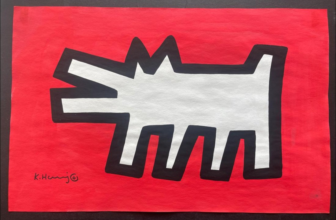 Keith Haring drawing on paper -In the Style of: In the Style of Keith Haring drawing on paper.---------------------- Measures: 13" x 8" Inches aprox-----------------------------------Keith Allen Haring was an American artist whose pop art and graff