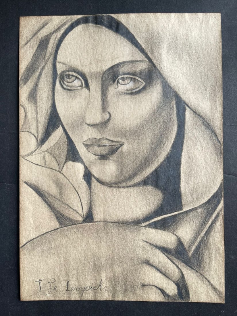 Tamara de Lempicka drawing on paper (In the style of): In the style of Tamara de Lempicka drawing on paper--------------Measures: 12" x 8" Inches aprox-------------------------------------Tamara de Lempicka was a polish painter who became an integral part