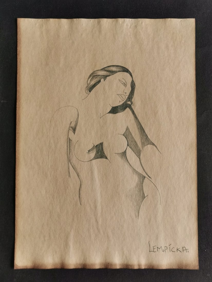 Tamara de Lempicka drawing on paper -In the style of: In the style of Tamara de Lempicka drawing on paper--------------Measures: 12" x 8" Inches aprox-------------------------------------Tamara de Lempicka was a polish painter who became an integral part