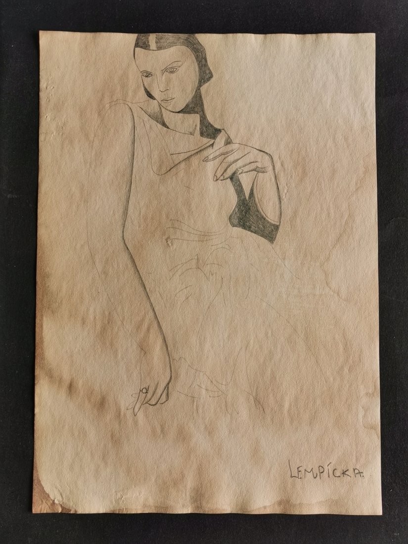 Tamara de Lempicka drawing on paper (In the style of): In the style of Tamara de Lempicka drawing on paper--------------Measures: 12" x 8" Inches aprox-------------------------------------Tamara de Lempicka was a polish painter who became an integral part