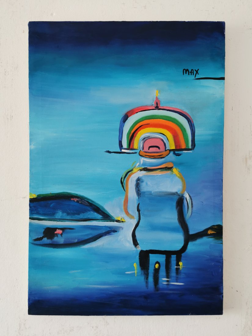 Peter Max Oil on Canvas painting -In the style of (1 of 11)