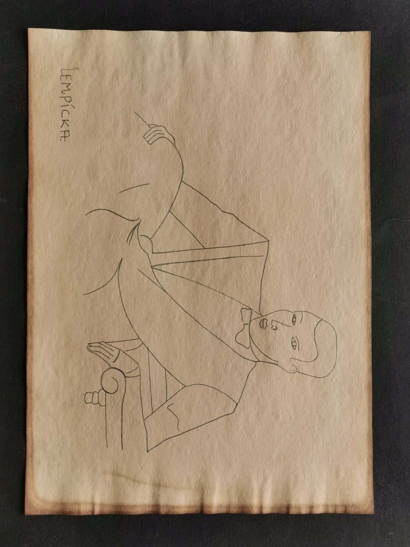 Tamara de Lempicka drawing on paper (In the style of): In the style of Tamara de Lempicka drawing on paper--------------Measures: 12" x 8" Inches aprox-------------------------------------Tamara de Lempicka was a polish painter who became an integral part