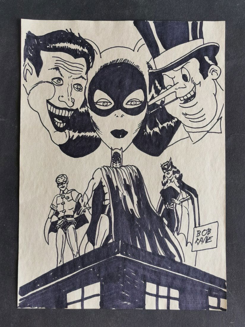 Bob Kane Drawing on paper -In the style of (1 of 4)