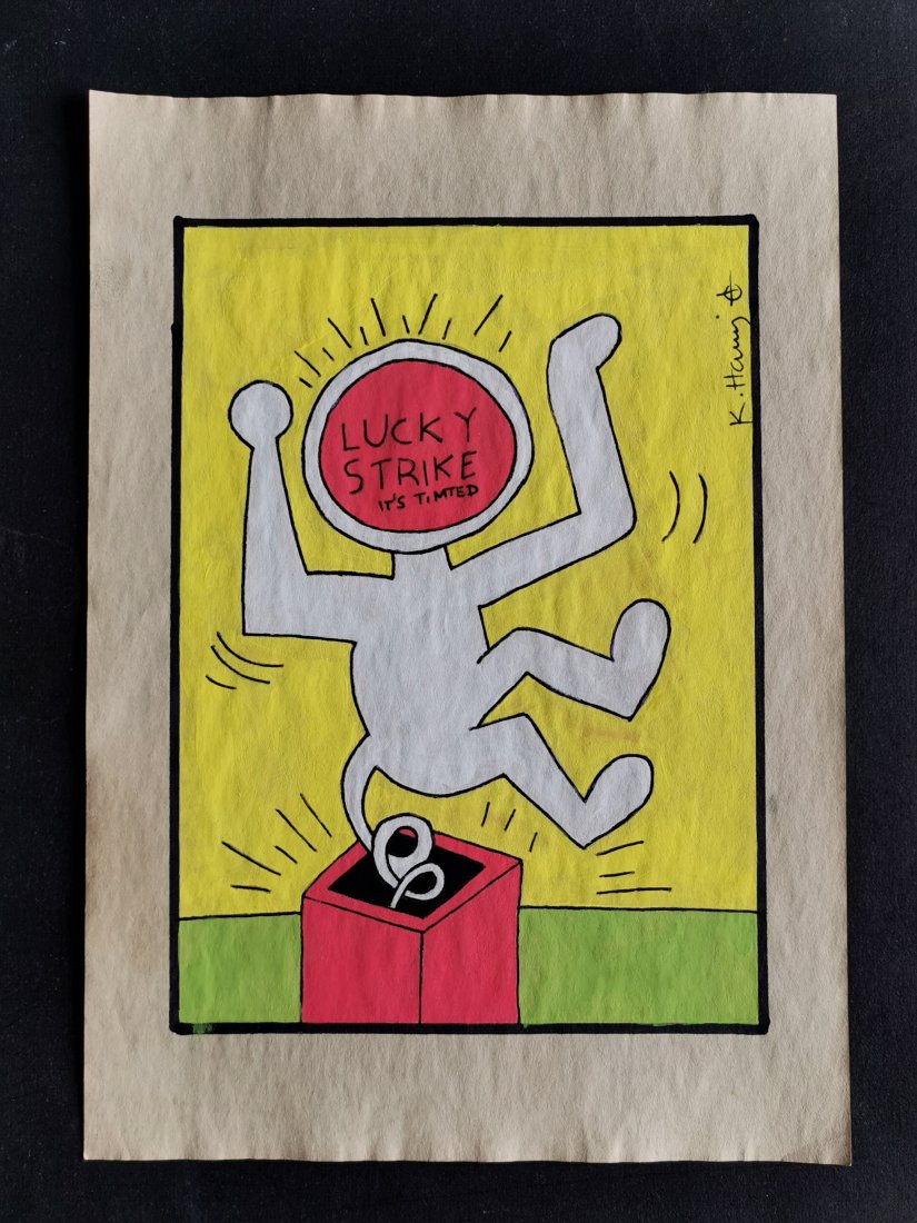 Keith haring drawing on paper -In the Style of: In the Style of Keith haring drawing on paper.---------------------- Measures: 12" x 8" Inches aprox-----------------------------------Keith Allen Haring was an American artist whose pop art and graff