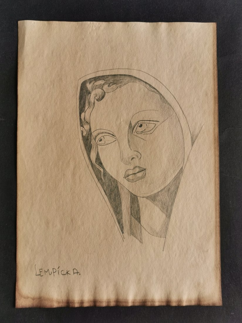 Tamara de Lempicka drawing on paper -In the style of: In the style of Tamara de Lempicka drawing on paper--------------Measures: 12" x 8" Inches aprox-------------------------------------Tamara de Lempicka was a polish painter who became an integral part