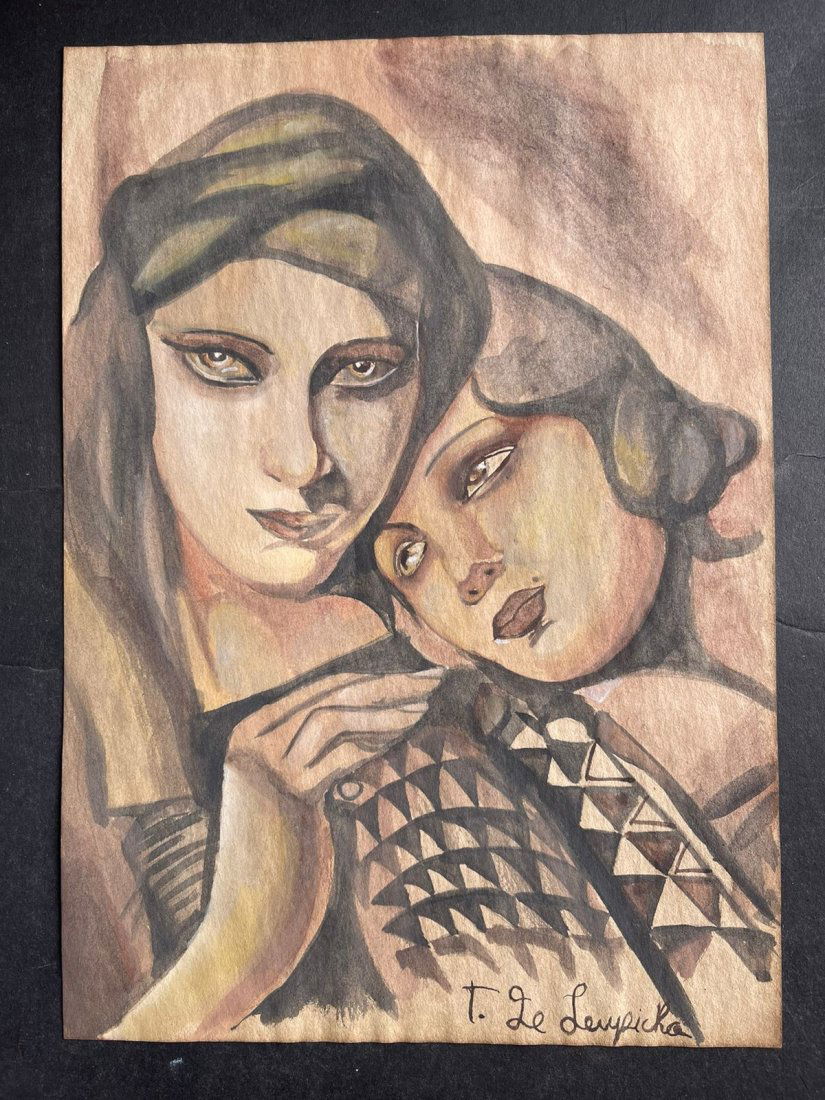 Tamara de Lempicka drawing on paper -In the style of (1 of 4)